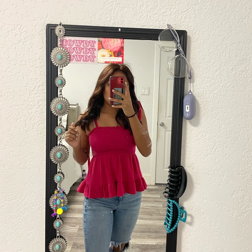 Hot Pink, Spaghetti Strap Top!